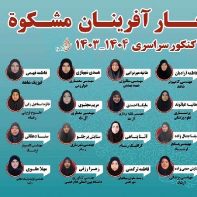 افتخار آفرینان کنکور مشکوة سال تحصیلی ۱۴۰۴-۱۴۰۳
